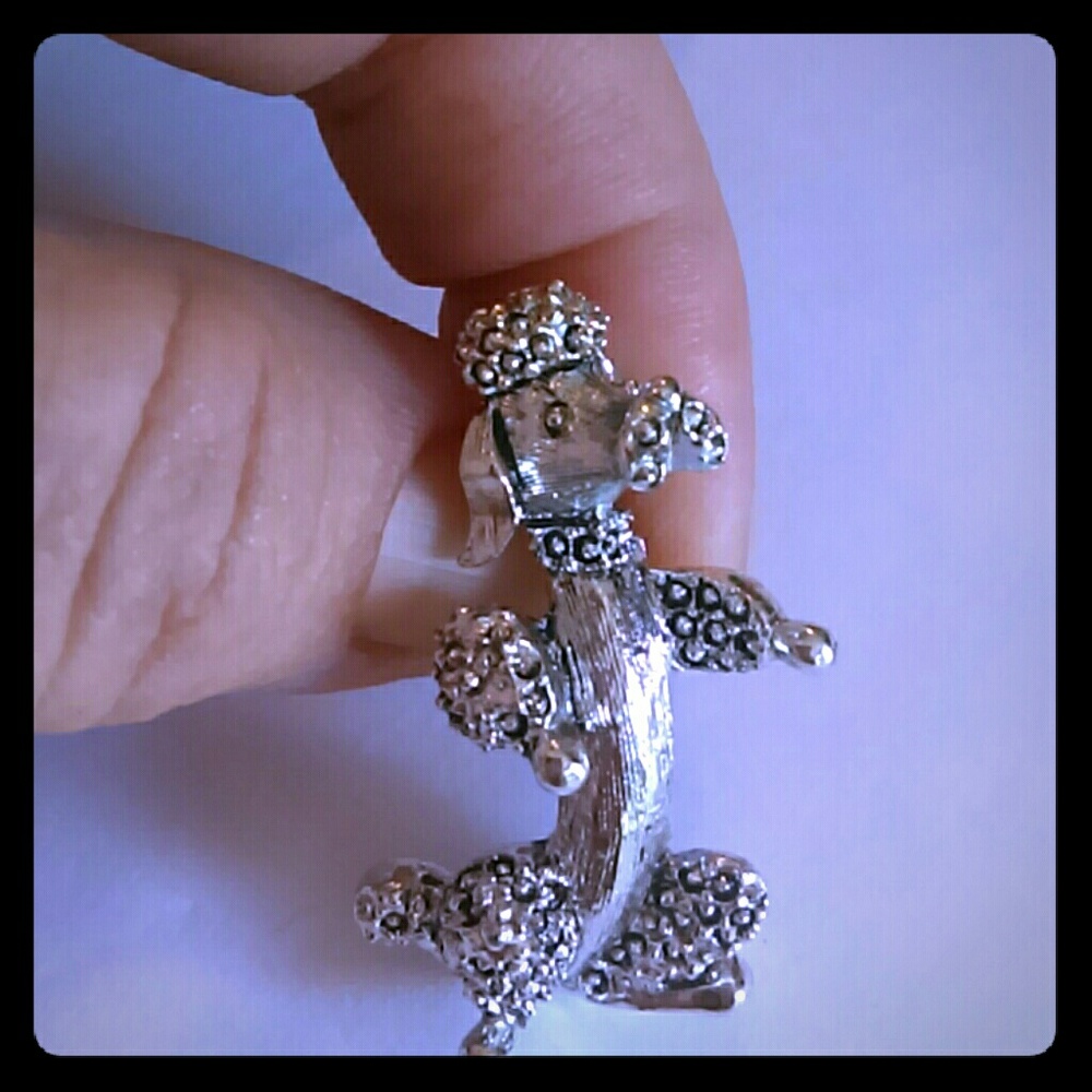 Vintage Gerry's Silver toned Poodle dog pin